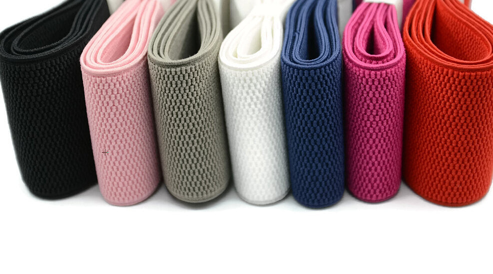 3 inch (75mm) Wide Colored Patterned Elastic Band- 1 Yard